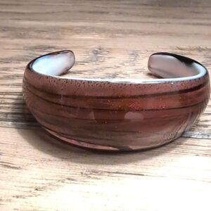 Unique Vintage Venetian Art Glass Cuff Bracelet